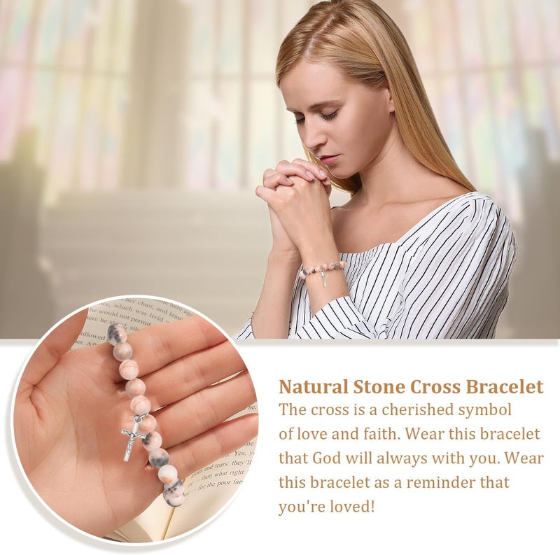Paderast Christian Christmas Gifts for Women, Religious Cross Bracelet Gifts for Women/Daughter/Friend/Sister/Grandma/Granddaughter/Godmother/Her, Inspirational Birthday Faith Based Jewelry Stocking Stuffers Gifts - Image 3